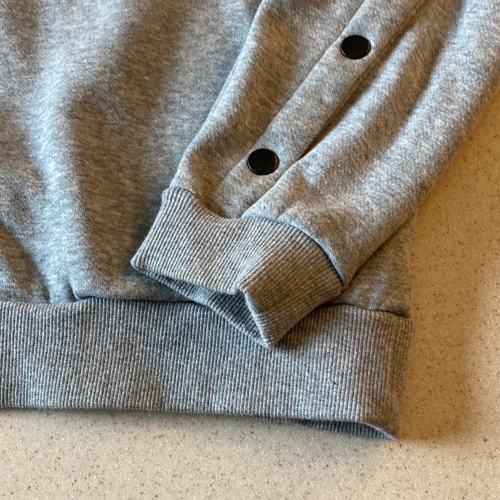 Rebecca Minkoff Gray Sweatshirt Women Size L with Arm & Back Snaps - Picture 7 of 13